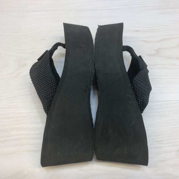 Rocket Dog Womens Crush Webbing Slip On Wedge Platform Sandals Size 9 Black - Picture 2 of 10
